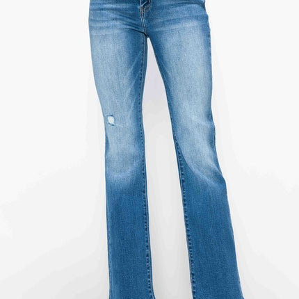 bytos Full Size Distressed High Rise Jeans with Pockets