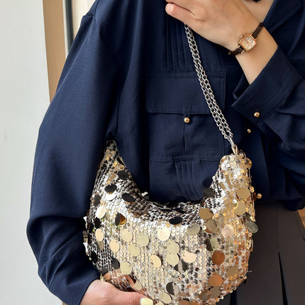 Sequin Chain Crossbody Bag