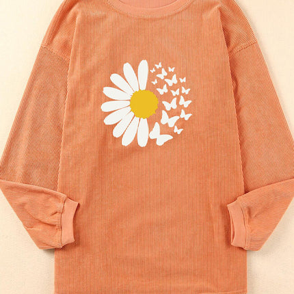 Graphic Round Neck Long Sleeve Sweatshirt - Vickie Lynn's