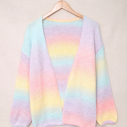 Gradient Open Front Drop Shoulder Cardigan