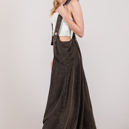 SAGE + FIG Full Size Wide Strap Wide Leg Overalls