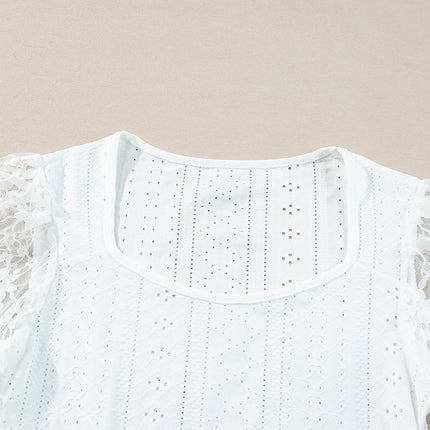 Eyelet Lace Long Sleeve Bodysuit