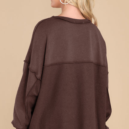 Exposed Seam Long Sleeve Sweatshirt