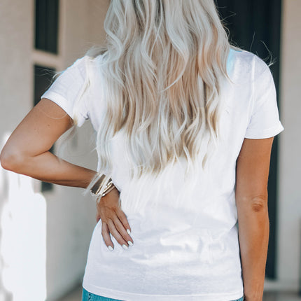 Letter Graphic Round Neck Short Sleeve T-Shirt - Vickie Lynn's