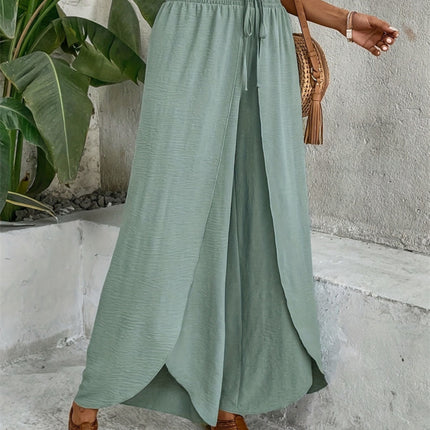 Tied High Waist Wide Leg Pants