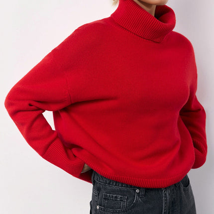 Basic Bae Turtleneck Long Sleeve Dropped Shoulder Sweater