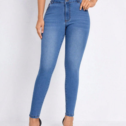 High Rise Skinny Jeans with Pockets