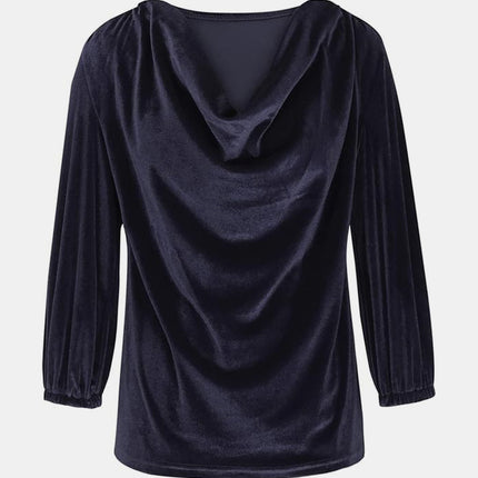 Cowl Neck Three-Quarter Sleeve Top