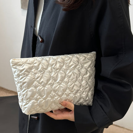 Ruched Heart Clutch with Zipper