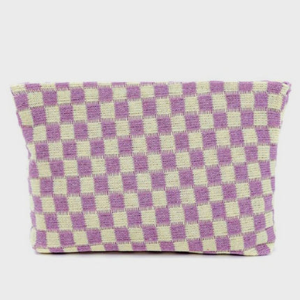 Zenana Checkered Makeup Clutch Bag