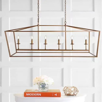 Nordic Designer Dining Room Lamp Rectangular Creative Simple Plain Industrial Style Black Living Room Bedroom Candle Chandelier
