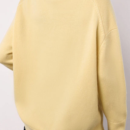 Basic Bae Turtleneck Long Sleeve Dropped Shoulder Sweater