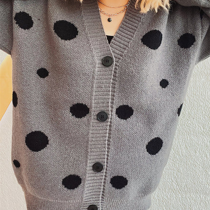 Polka Dot Button Up Cardigan