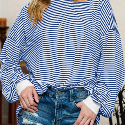 Contrast Striped Long Sleeve Sweatshirt