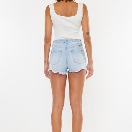 Kancan Distressed Button Fly Denim Shorts