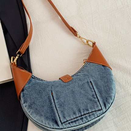 Contrast Denim Shoulder Bag