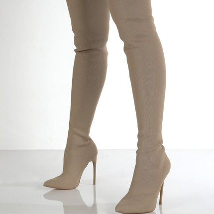 Point Toe Over Knee Stiletto Boots