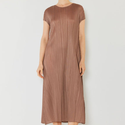 Marina West Swim Pleated Cap Sleeve A-Line Dress