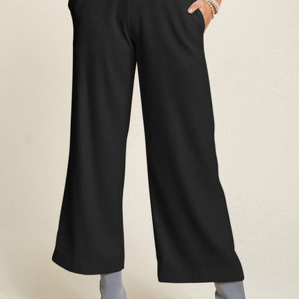 Davi & Dani Wide Leg Mid-Rise Pants