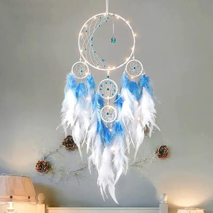 2023 New Dream catchers Retro 5 Ring Dream Catchers Home Decoration Indians Natural Stone Tree of Life Dreamcatcher Wall Hanging