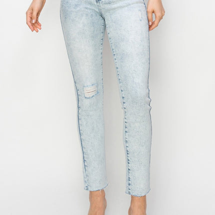 Risen Full Size High Rise Distressed Skinny Jeans