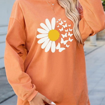 Graphic Round Neck Long Sleeve Sweatshirt - Vickie Lynn's