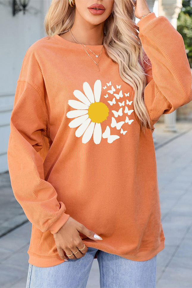 Graphic Round Neck Long Sleeve Sweatshirt - Vickie Lynn's