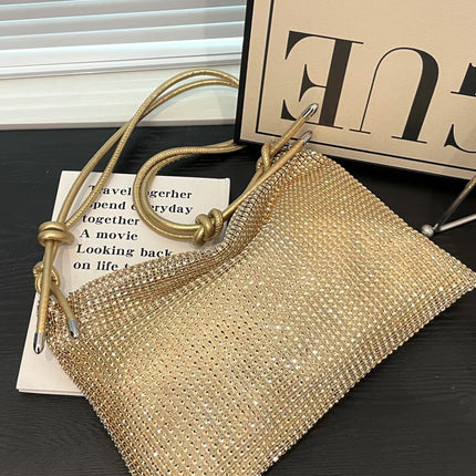 Rhinestone Knotted Strap Crossbody Bag