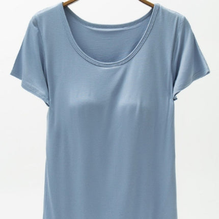 Round Neck Modal T-Shirt with Bra