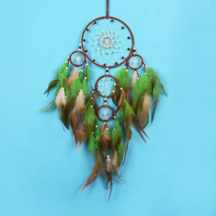 2023 New Dream catchers Retro 5 Ring Dream Catchers Home Decoration Indians Natural Stone Tree of Life Dreamcatcher Wall Hanging