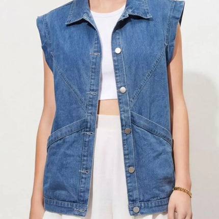 Button-Down Denim Vest