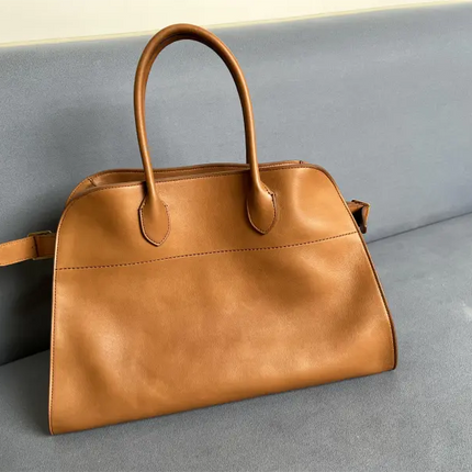 2023 Margaux15 Handbag Cowhide High-Capacity Commuter Bag the Suede Row lcu Soft