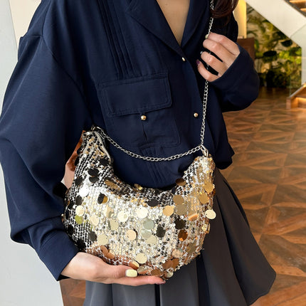 Sequin Chain Crossbody Bag