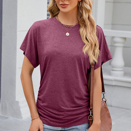 Round Neck Flutter Sleeve T-Shirt