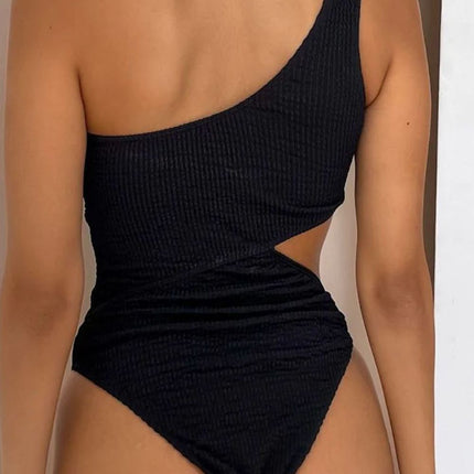 Cutout Single Shoulder One-Piece Swimwear