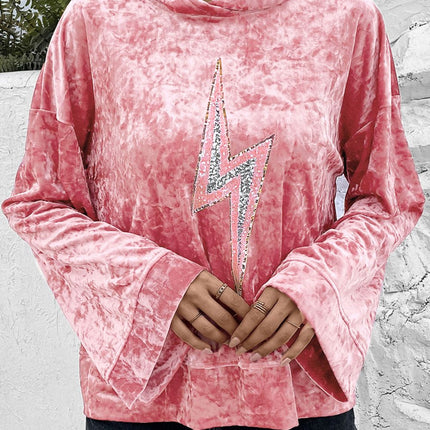 Thunderbolt Sequin Long Sleeve Hoodie