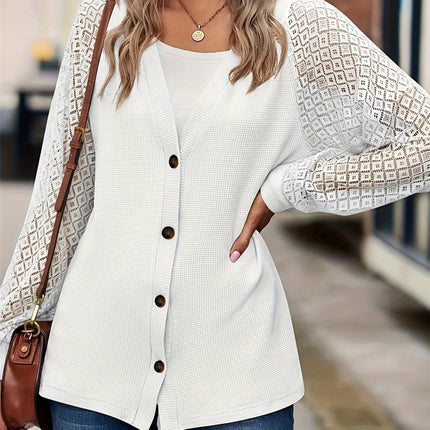 Button Up V-Neck Long Sleeve Outerwear