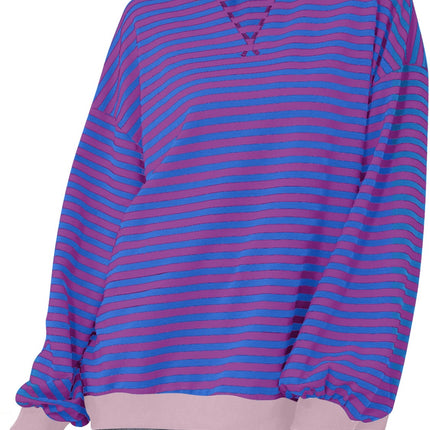 Contrast Striped Long Sleeve Sweatshirt