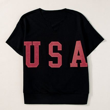 USA Notched Short Sleeve T-Shirt