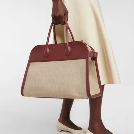 2023 Margaux15 Handbag Cowhide High-Capacity Commuter Bag the Suede Row lcu Soft