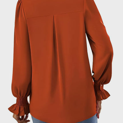 V-Neck Flounce Sleeve Top