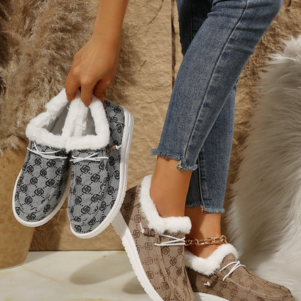 Printed Round Toe Flat Slip-Ons