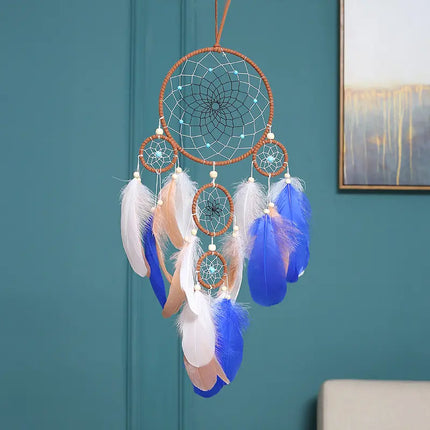 2023 New Dream catchers Retro 5 Ring Dream Catchers Home Decoration Indians Natural Stone Tree of Life Dreamcatcher Wall Hanging