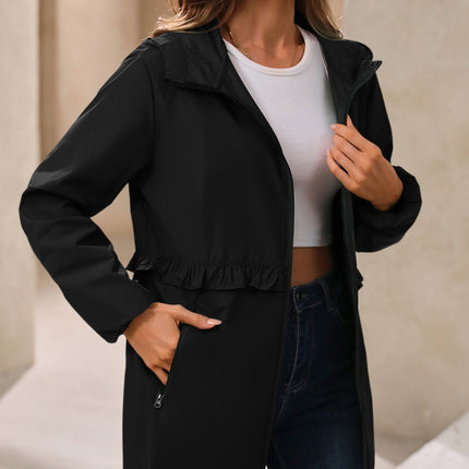 Outdoor Waterproof Long Sleeve Hooded Windbreaker