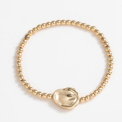 Gold-Plated Alloy Bead Bracelet