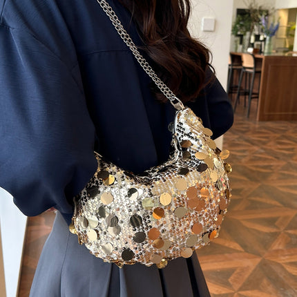 Sequin Chain Crossbody Bag