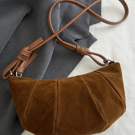 Suede Croissant Shape Shoulder Bag