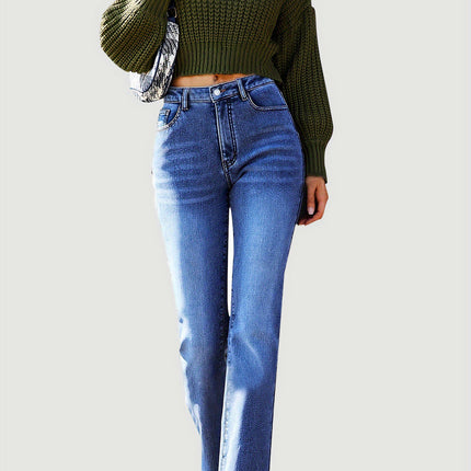 Straight Leg Jeans with Pockets