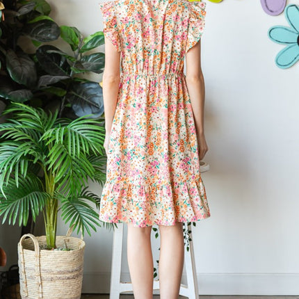 Heimish Full Size Floral Ruffled V-Neck Dress