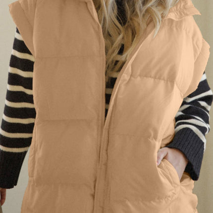 Zip Up Vest Coat with Pockets